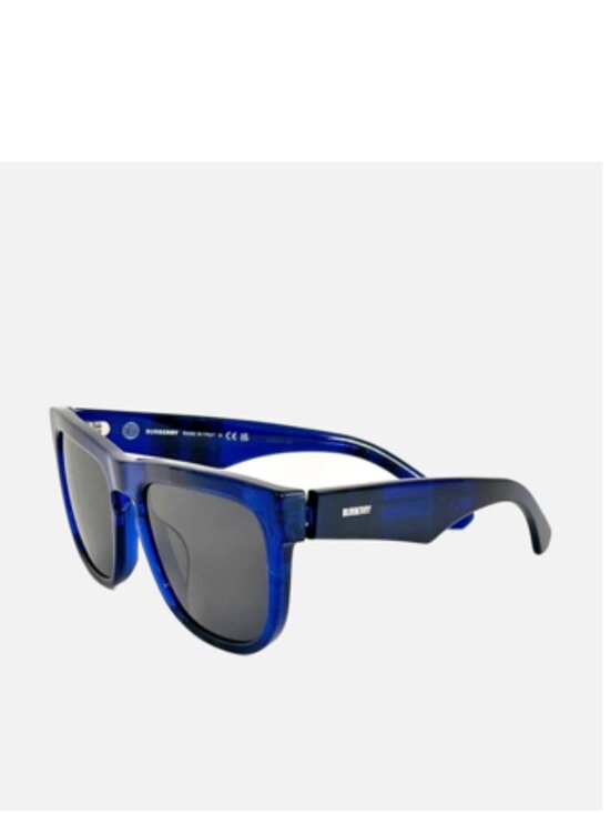 BURBERRY Blue Logo Print Square Acetate Sunglasses Unisex NWT main image 9